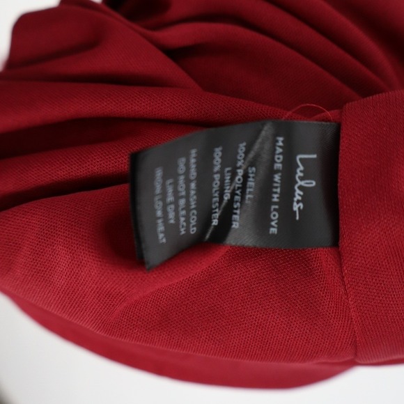 Lulus Beautiful Soul Maxi Dress Womens Medium Burgundy Floral Print Twist-Front - Picture 3 of 8